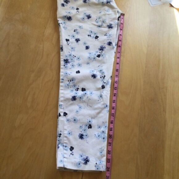 GAP Khakis crop ankle pants slim city white and blue liberty floral chino Pixi 8 - Picture 8 of 14